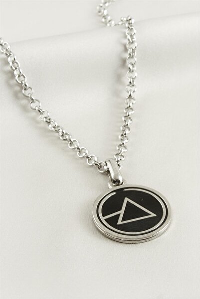 ZERO LAND Lvsqvr Triangle Male (151205) Necklace-Silver Color