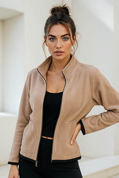 Rich Women's Full Zip Double Pocket Winter Fleece Cardigan