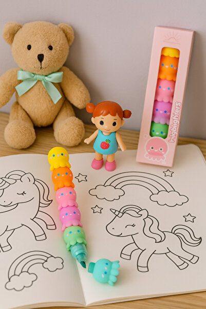 Tuna Ahtapot Modelli 5 Renk Fosforlu Kalem