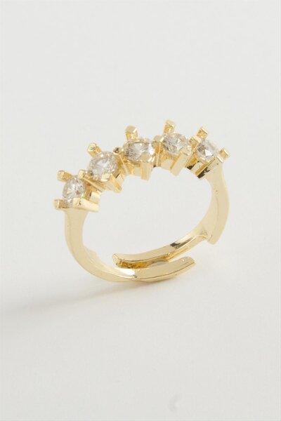 ZERO LAND LVSQVR خاتم مرصع بحجر الزركون (151850) - لون فضي