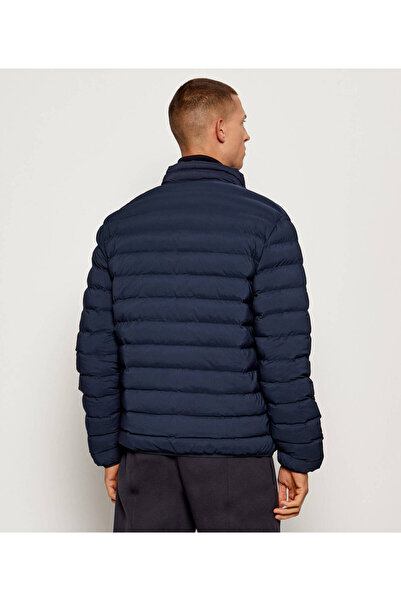 EA7 Men's Regular Fit Zipper Closure Mock Neck Long Sleeve Navy Blue Jacket 7m000684 Af15953-Ub102