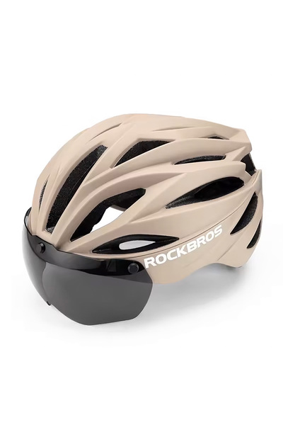 Other Kask roweroy z szybką odpinanymi okularami z filtre UV unisex - brązowy