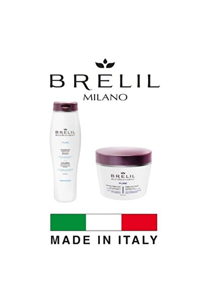 BRELIL مجموعة شامبو مضاد للقشرة مع قناع تقشير وتنظيف فروة الرأس، 250 مل (منتج إيطالي)