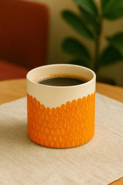 uğurlu dükkan Orange new wave series ceramic cup