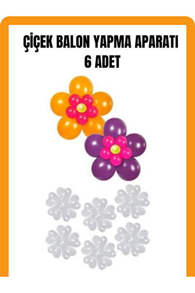 FESTİLO Balon Çiçek Yapma Aparatı papatya Desen 6 Adet Doğum Günü Parti Yardımcısı