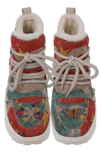 Dogo Γυναικείες Vegan Δερμάτινες Πολύχρωμες Μπότες - Σχέδιο Paper Animals