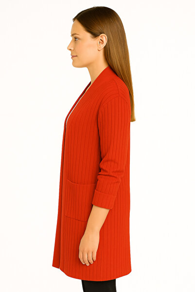 Wearified Women's Shawl Collar Oversize Long Knitwear Cardigan