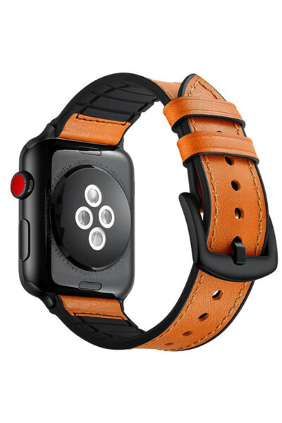 iUni Strap compatible with Apple Watch Ultra/SE/8/7/6/5/4/3/2/1, 38mm, Leather Strap, Brown