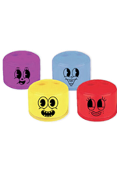 Strigo Ξύστρα 2 μεγεθών, με δοχείο, 4 χρώματα SSC408