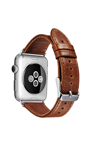 iUni Strap compatible with Apple Watch Ultra/SE/8/7/6/5/4/3/2/1, 44mm, Vintage, Leather, Brown
