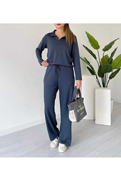 Patreon Women's Polo Neck Comfortable Stretchy Modal Top and Bottom Set