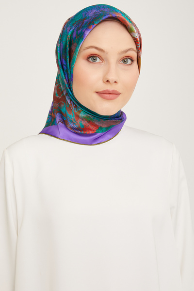 Armine Silk Scarf 9041D (Sura) (Nostalji̇)-13