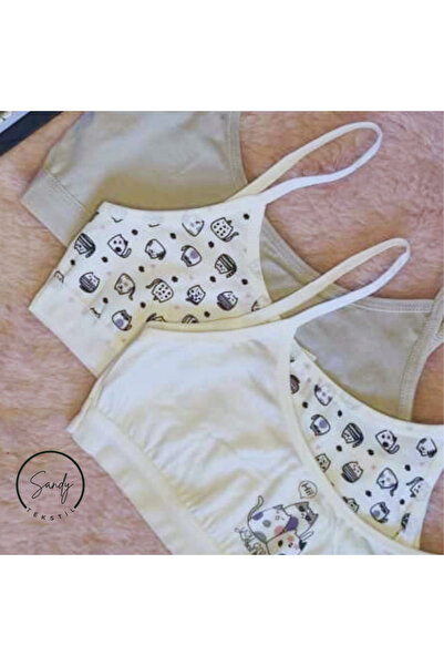 Koza soft Sandy 3-Pack Cotton Flexible Padless Bustier First Children's Bra