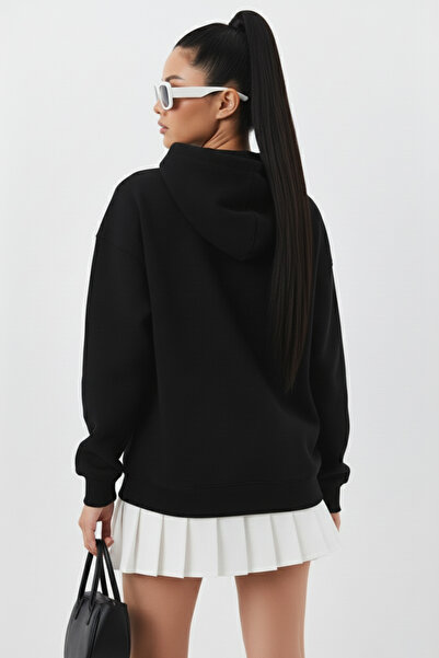 uyguntarz Unisex Soft Textured 3 Thread Oyster Shell Design Ba Printed V Oversized Sweatshirt