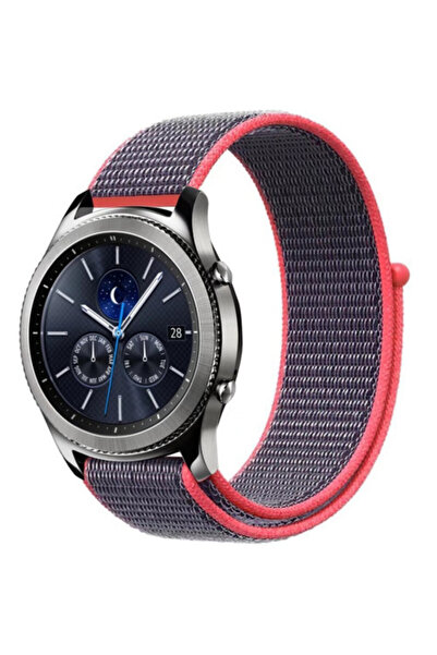 iUni Curea ceas inteligent Samsung Galaxy Watch 4 Classic, Gear S2, nailon moale de 20 mm, violet-roz electric