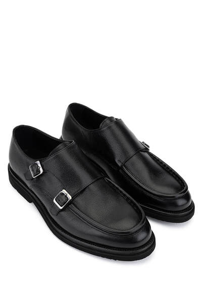 Tamer Tanca Men's Genuine Leather Black Casual Shoes