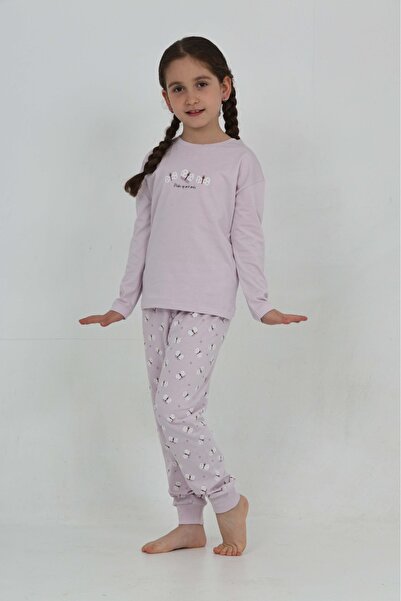 Toontoy Girl's Butterfly Printed Pajama Set