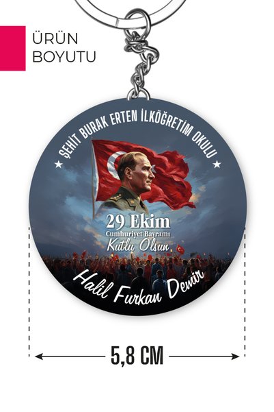 giftcrea October 29Th Ataturk Themed Keychain with Opener |   Republic Day Gift Product