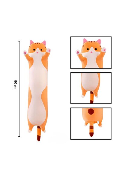 NextFarma Jucarie de plus pisica, Pentru copii si adulti, Tip perna, lungime ...