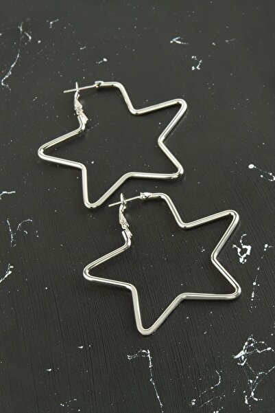 ZERO LAND Lvsqvr Star Trend Earrings 5 (153718) Cm-Silver Color