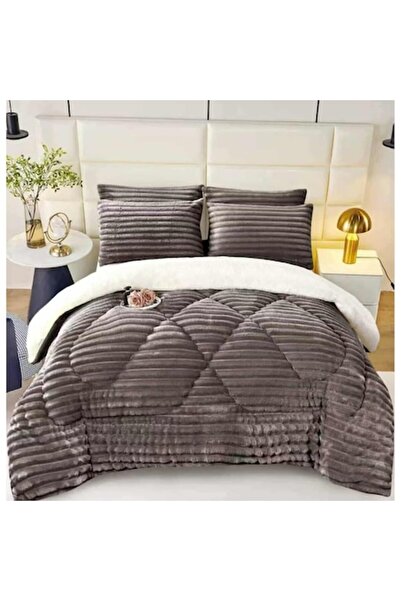 OEM Cocolino Fluffy Duvet Gray, Microfiber, 200x230 cm, Set with 2 Pillowcases 50x70 cm
