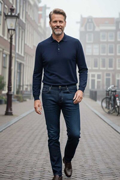 Voltaj Pantaloni din denim Florian slim fit bleumarin