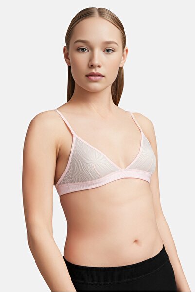 Calvin Klein Women Textured Non Padded Bralette, Light Pink