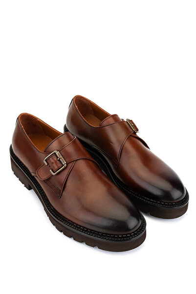 Tamer Tanca Men's Genuine Leather Tan Classic Shoes