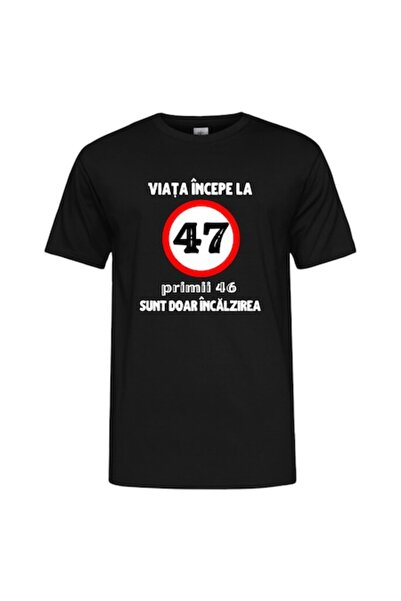T&M Personalizare Tricou personalizat - Viața începe la 47 de ani, bumbac, XL...