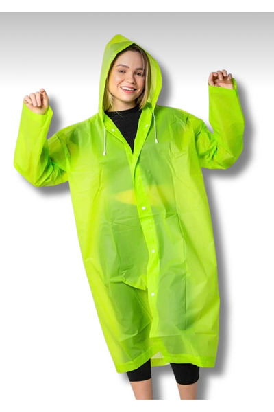 DEV 3 ADAM Unisex Women-Men Waterproof Windproof Raincoat with Snap Fasteners Hooded