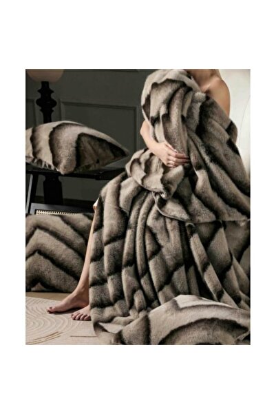 OEM Mink Faux Fur Blanket with Zipper + 2 Pillowcases Leopard - Brown