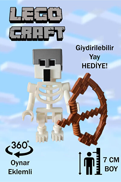 GiginGo OyuncakCraft Skeleton Archer Oynar Eklemli 7cm - Minecraft Giydirileb...