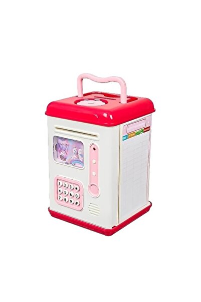 dalip Children's Piggy Bank Set, ATM Type, Password with Fingerprint, 13.5 x 11.5 x 20 cm, Pink
