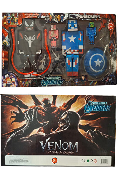Pofika Minecraft 12 Parça Süper Kahramanlar,Venom,Kaptan Amerika Oyuncak Fiğü...