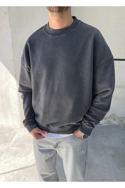 DİFRANSEL Black Washed Sweatshirt