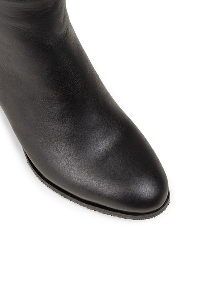 Deery Women's Genuine Leather Black Zippered Boots