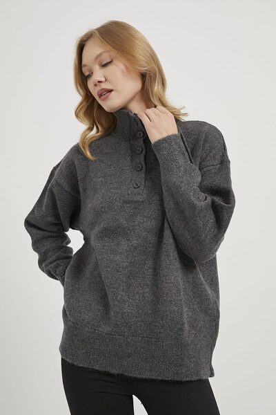 Arma Life Armalife 4786 collar sleeve button detailed knitwear women's sweater