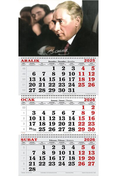 GENC DIJITAL BASKI 2026 Yılı Gemici Takvimi-Atatürk JUMBO BOY Takvim