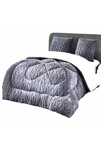 OEM Knitted Duvet Set with Fluffy Fur, 3 Pieces, 200x230 cm