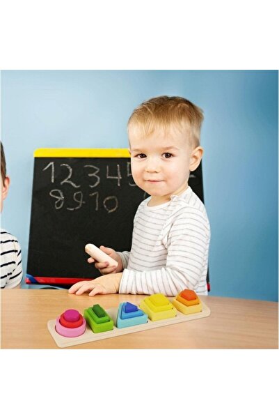 dalip Montessori Sorting Toy — Wooden Puzzle, 5 Asymmetric Shapes, 15 Pieces, Educational, Ages 2