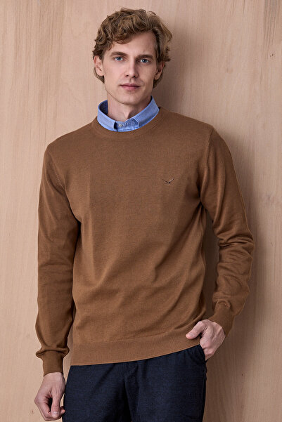 SMILE Fusa Beige 100% Cotton Crew Neck Knitwear