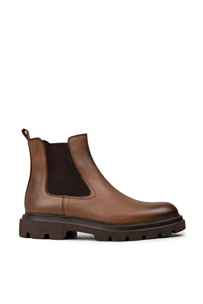 Deery Men's Genuine Leather Tan Color Chelsea Boots