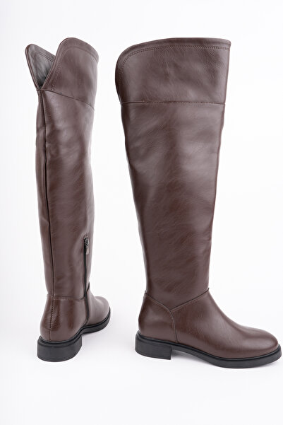 Madam Tarz Kcl-Br010 Zippered Low Heel Boots