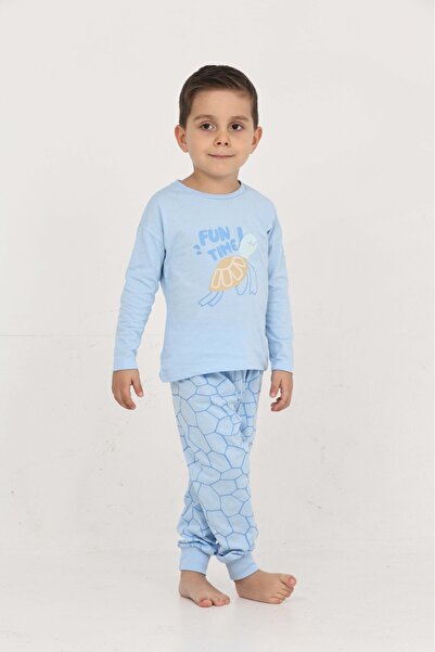 Toontoy Boy's Turtle Printed Pajama Set