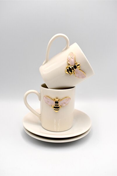 iQey Home Ari Detailed Porcelain Cup Set - for 2 Person