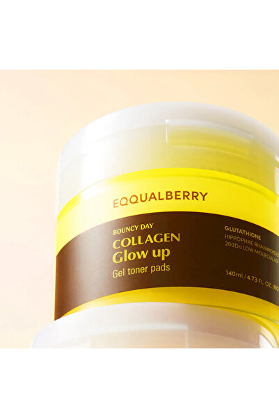 EQQUALBERRY - Collagen Glow Up Gel Toner Pads, 140ml, 60pads