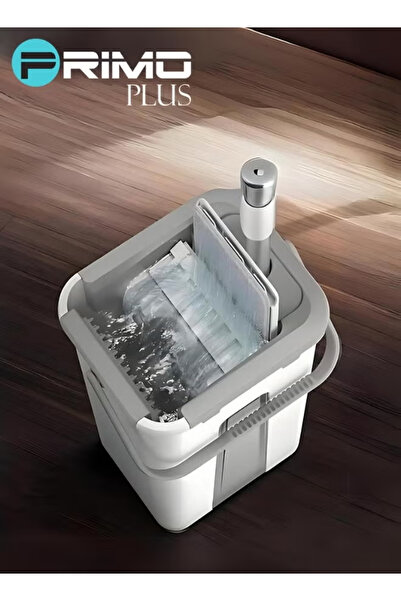 Primo Plus Microfiber Floor Cleaning Mop Set With Bucket And Refill Roller Grey/White/Silver