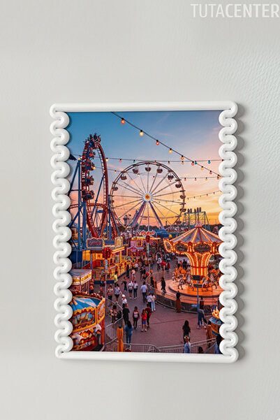 TUTACENTER إطار حائط بلاستيكي وردي منقوش على شكل موجة مقاس 10x15 سم |   مناسب للاستخدام الأفقي والعمودي