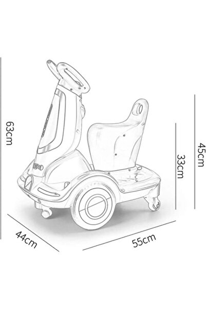 Genaric 4-Wheel Electric Scooter for Kids with 360-Degree Rotation and LED Lights - Rechargeable Battery - No Remote Control