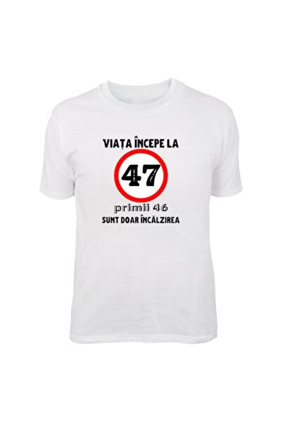 T&M Personalizare Tricou personalizat - Viața începe la 47 de ani, bumbac, S,...